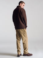 Men's Campus Half Zip Sweatshirt In Coffee Bean - BROOKLYN INDUSTRIES