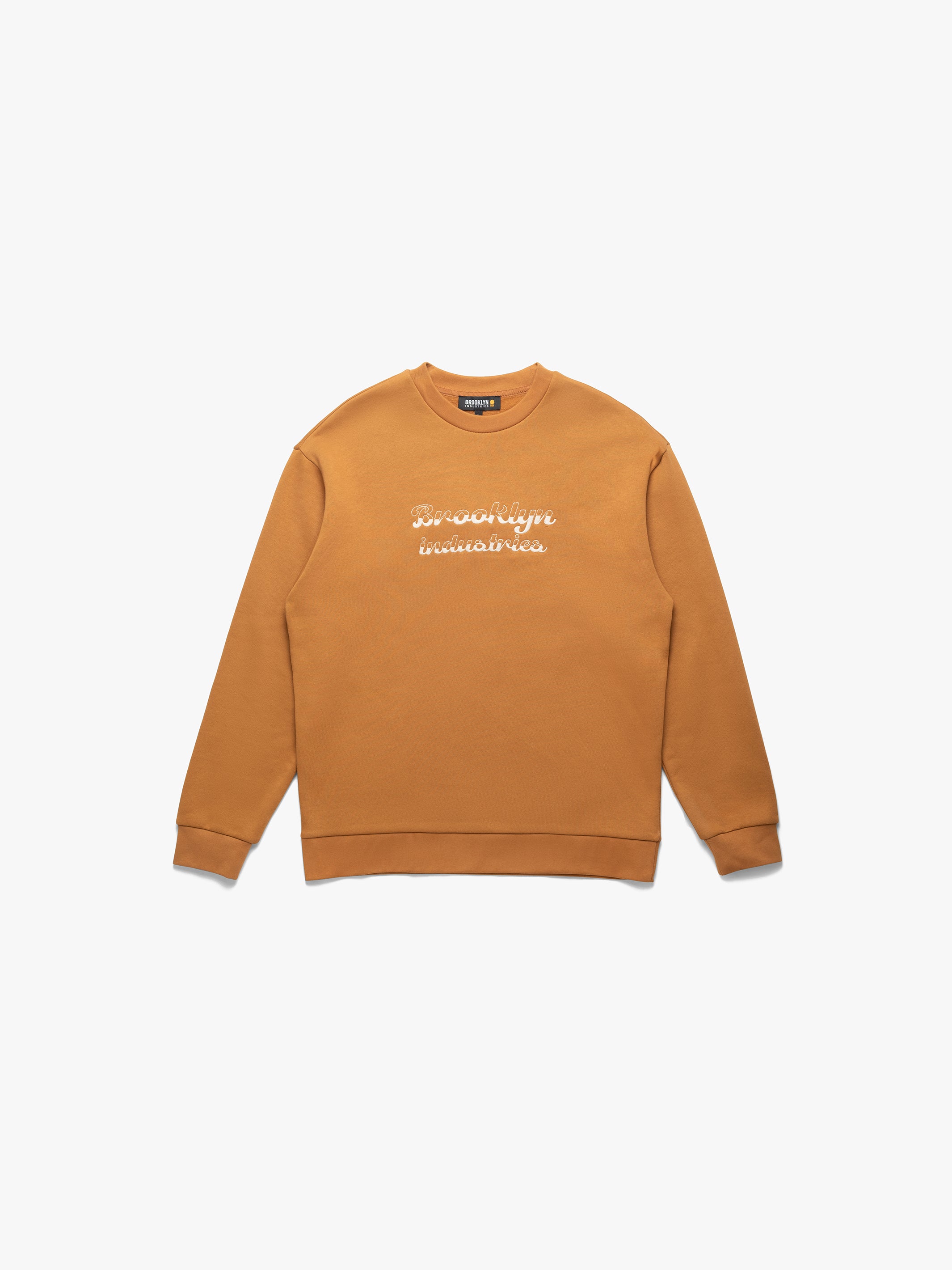 Men's Embroidered Crew Neck Sweatshirt In Spice - BROOKLYN INDUSTRIES