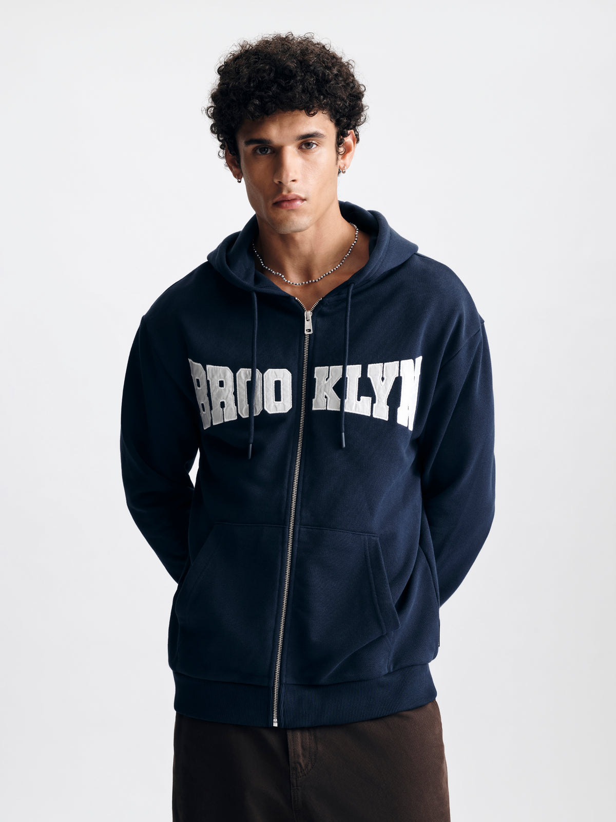 Men's Brooklyn Zip-Up Hoodie in Black Iris - BROOKLYN INDUSTRIES