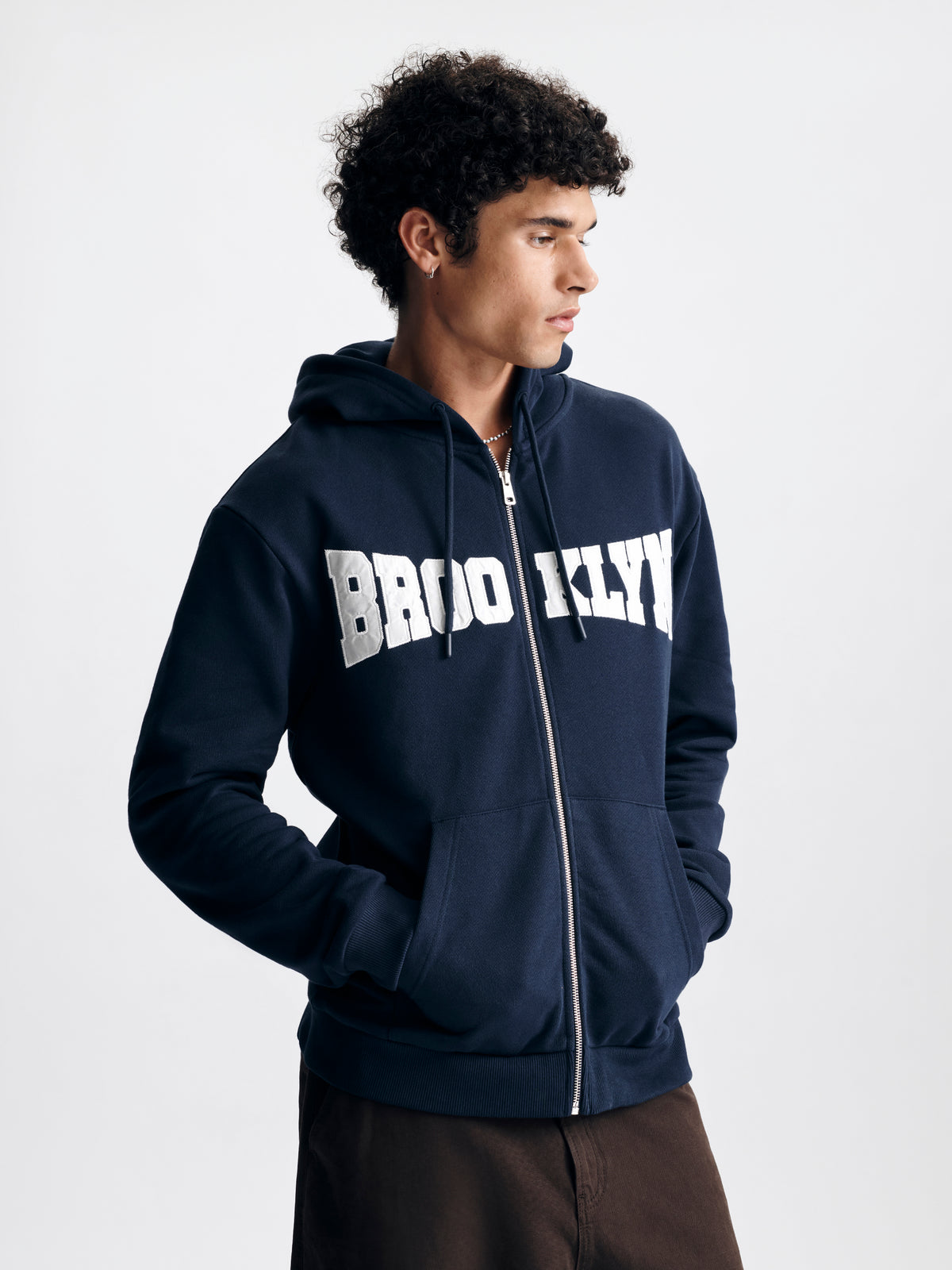 Men's Brooklyn Zip-Up Hoodie in Black Iris - BROOKLYN INDUSTRIES