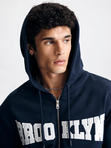 Men's Brooklyn Zip-Up Hoodie in Black Iris - BROOKLYN INDUSTRIES