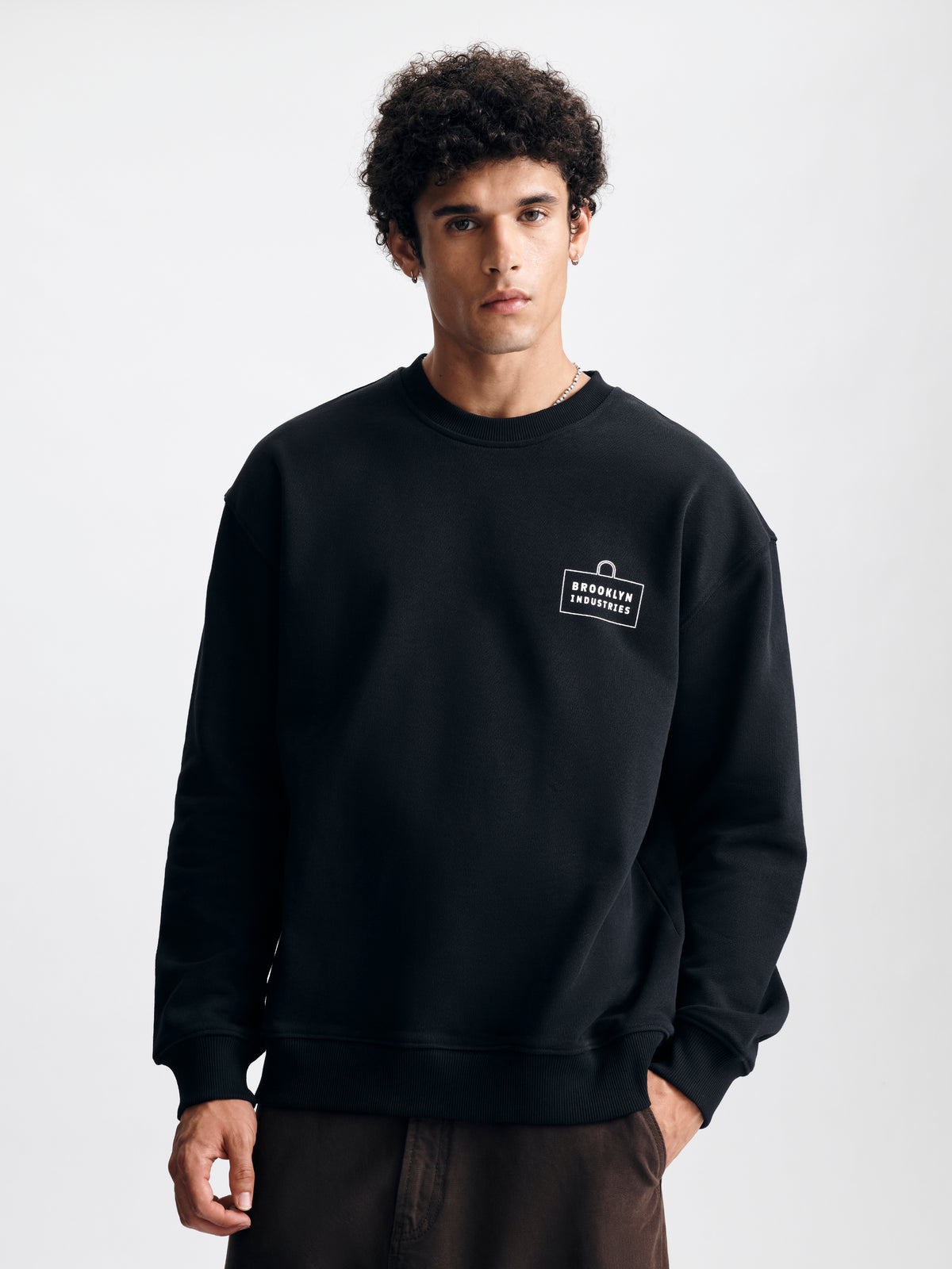 Men's City Rhythm Sweatshirt in Black - BROOKLYN INDUSTRIES