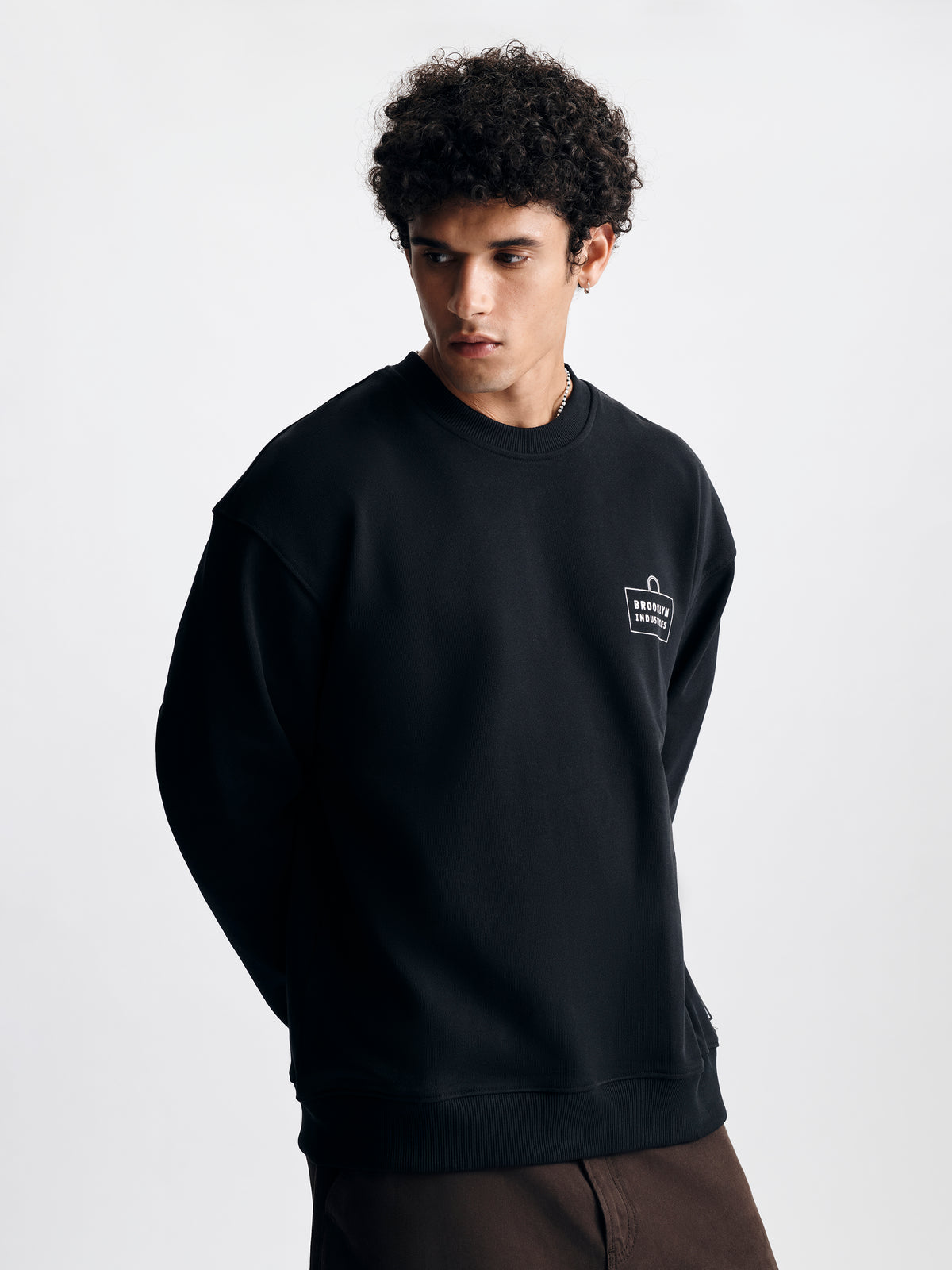 Men's City Rhythm Sweatshirt in Black - BROOKLYN INDUSTRIES