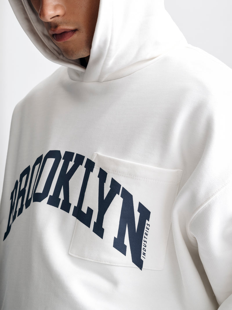 Men's Brooklyn Pocket Hoodie in Antique White
