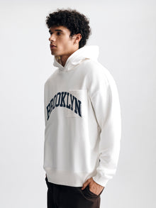 Men's Brooklyn Pocket Hoodie in Antique White - BROOKLYN INDUSTRIES