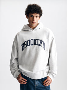 Men's Brooklyn Pocket Hoodie in Light Grey Melange
