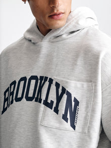 Men's Brooklyn Pocket Hoodie in Light Grey Melange