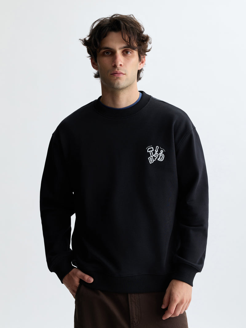 Men's Tools Crew Neck Sweatshirt in Black - BROOKLYN INDUSTRIES
