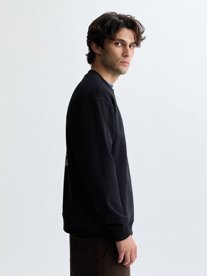 Men's Tools Crew Neck Sweatshirt in Black - BROOKLYN INDUSTRIES