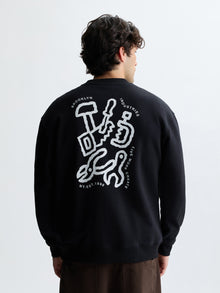 Men's Tools Crew Neck Sweatshirt in Black - BROOKLYN INDUSTRIES