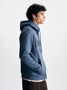 Men's Brooklyn Zip-Up Hoodie in Vintage Indigo - BROOKLYN INDUSTRIES