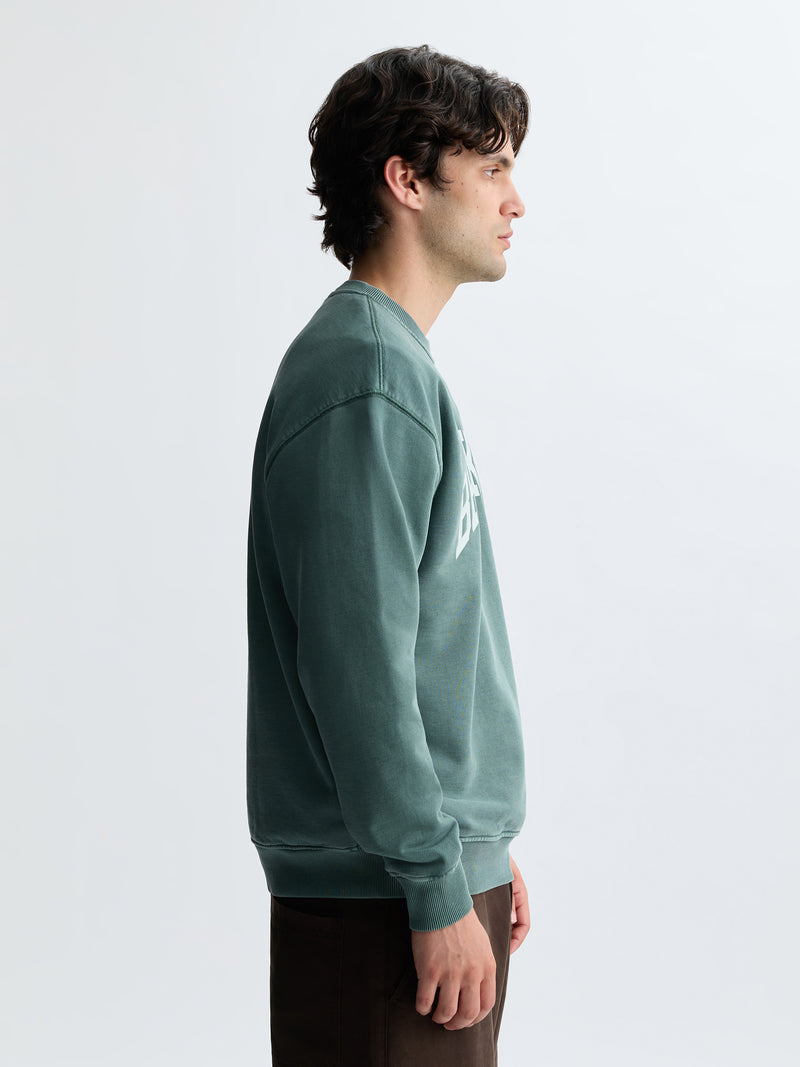Men's Brooklyn Crew Neck Sweatshirt in Hunter Green - BROOKLYN INDUSTRIES
