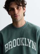 Men's Brooklyn Crew Neck Sweatshirt in Hunter Green - BROOKLYN INDUSTRIES