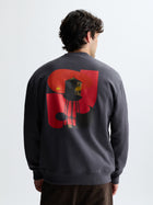 Men's Sunset Water Tower Crew Neck Sweatshirt in Asphalt - BROOKLYN INDUSTRIES