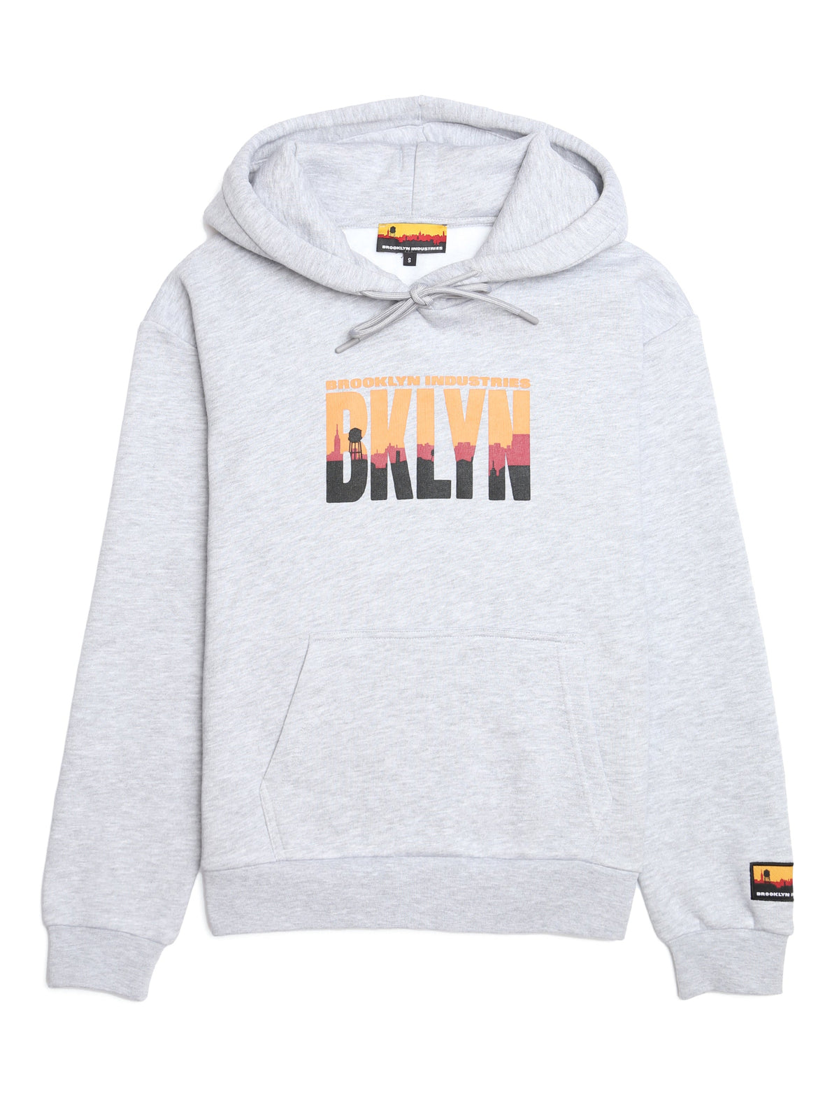 Women's BKLYN Printed Hoodie in Grey Melange - BROOKLYN INDUSTRIES
