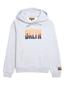Women's BKLYN Printed Hoodie in Grey Melange - BROOKLYN INDUSTRIES