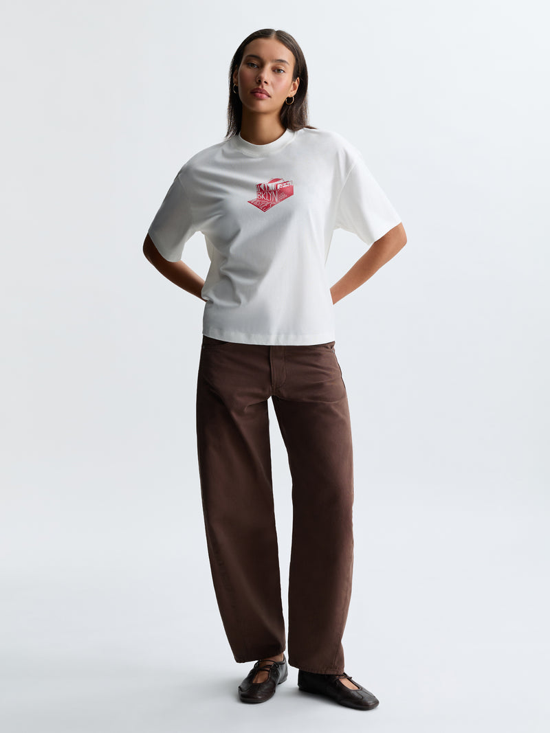 Women's Berry Barrel Twisted Pants in Shaved Chocolate Canvas - BROOKLYN INDUSTRIES