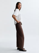 Women's Berry Barrel Twisted Pants in Shaved Chocolate Canvas - BROOKLYN INDUSTRIES