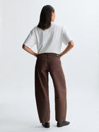 Women's Berry Barrel Twisted Pants in Shaved Chocolate Canvas - BROOKLYN INDUSTRIES