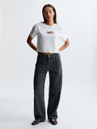 Women's Grand Barrel Pants in Green Stripe Fashion - BROOKLYN INDUSTRIES