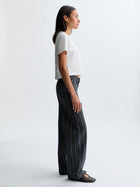 Women's Grand Barrel Pants in Green Stripe Fashion - BROOKLYN INDUSTRIES
