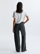 Women's Grand Barrel Pants in Green Stripe Fashion - BROOKLYN INDUSTRIES