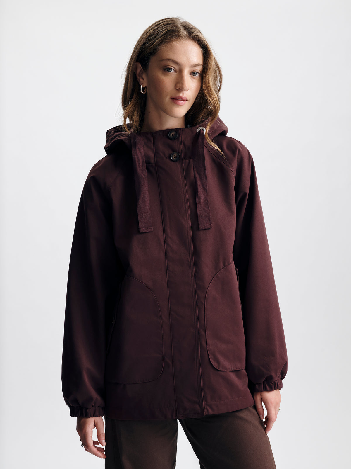 Women's Hooded Jacket in Bitter Chocolate - BROOKLYN INDUSTRIES