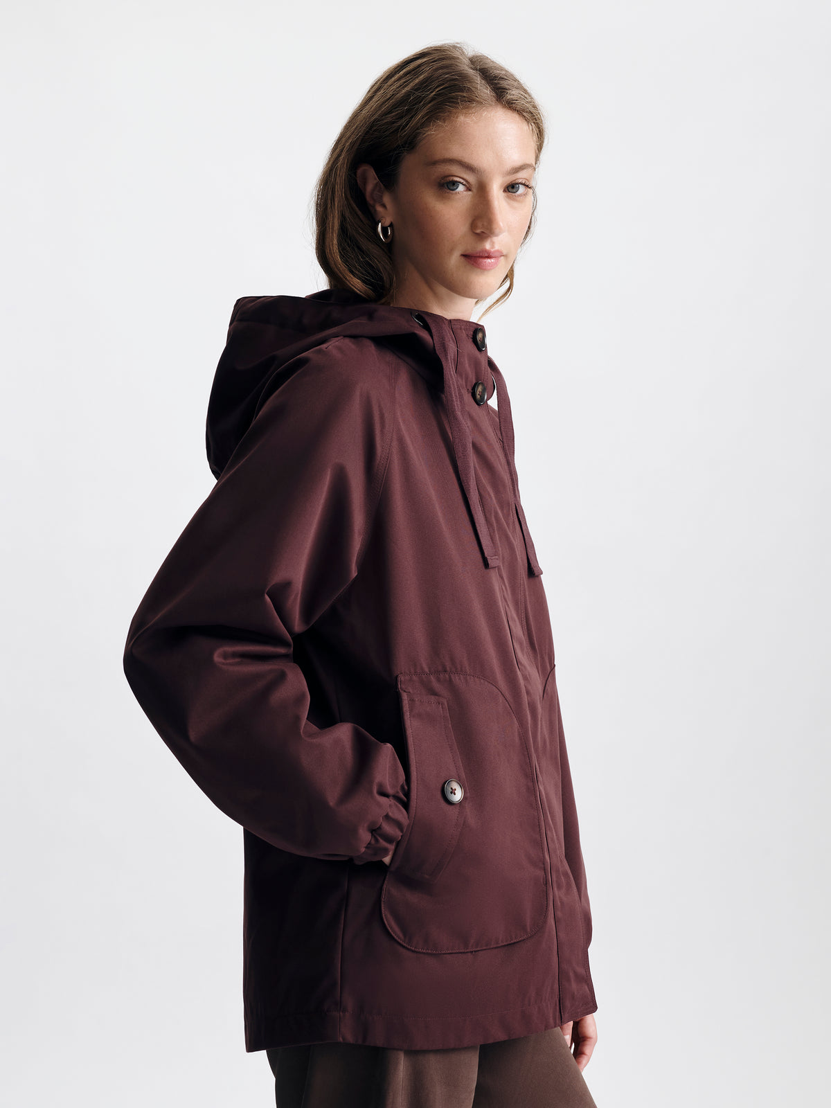 Women's Hooded Jacket in Bitter Chocolate - BROOKLYN INDUSTRIES