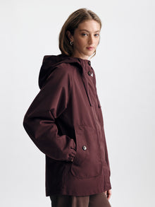 Women's Hooded Jacket in Bitter Chocolate - BROOKLYN INDUSTRIES