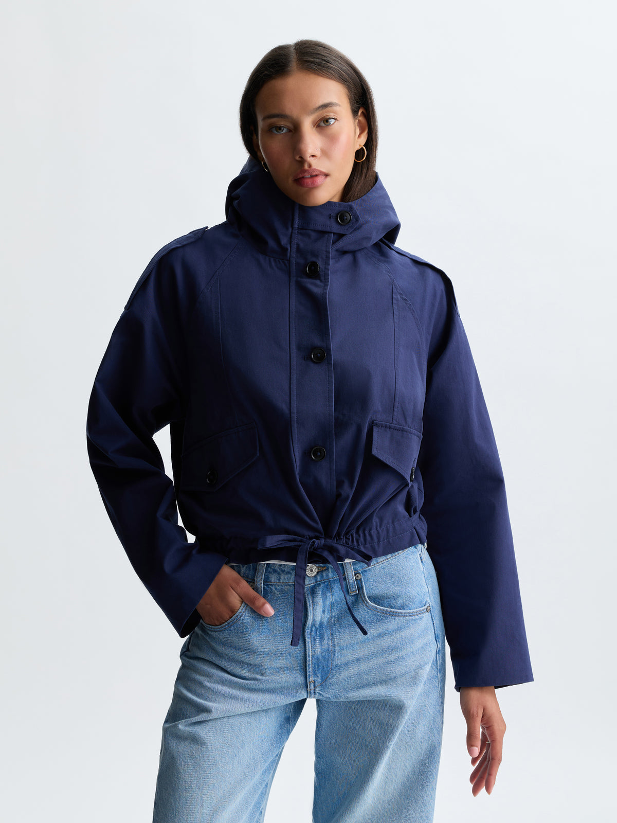 Women's Cropped Utility Jacket in Peacoat - BROOKLYN INDUSTRIES
