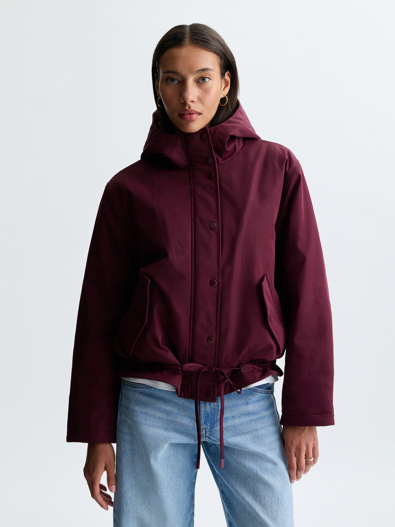 Women's Hooded Jacket in Winetasting - BROOKLYN INDUSTRIES