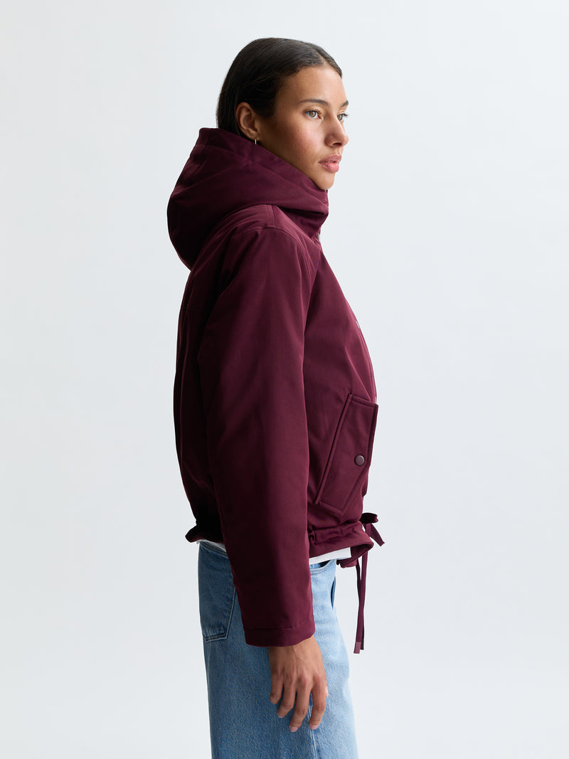 Women's Hooded Jacket in Winetasting - BROOKLYN INDUSTRIES