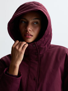 Women's Hooded Jacket in Winetasting - BROOKLYN INDUSTRIES
