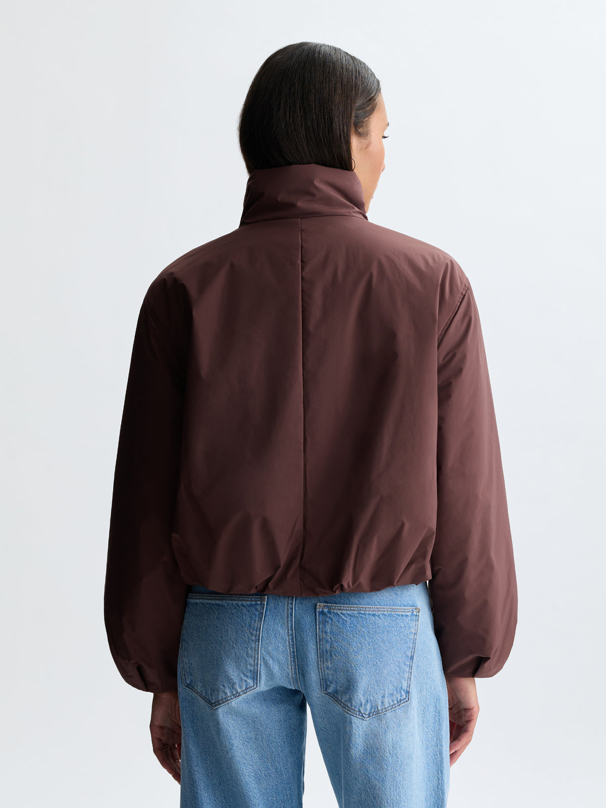Women's Cropped Bomber Jacket in Puce - BROOKLYN INDUSTRIES