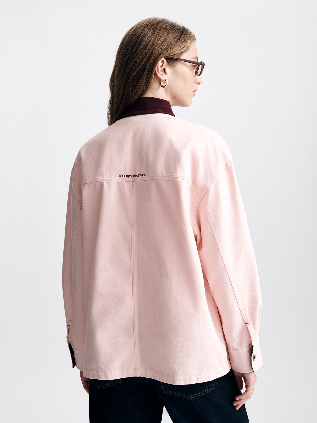 Women's Oversized Utility Overshirt in Pale Lilac - BROOKLYN INDUSTRIES