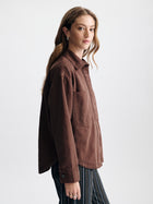 Women's Oversized Overshirt in Chicory Coffee - BROOKLYN INDUSTRIES