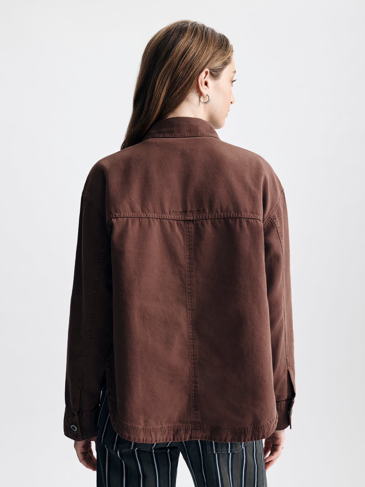 Women's Oversized Overshirt in Chicory Coffee - BROOKLYN INDUSTRIES