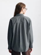 Women's Long Sleeve Plaid Shirt in Green Check - BROOKLYN INDUSTRIES