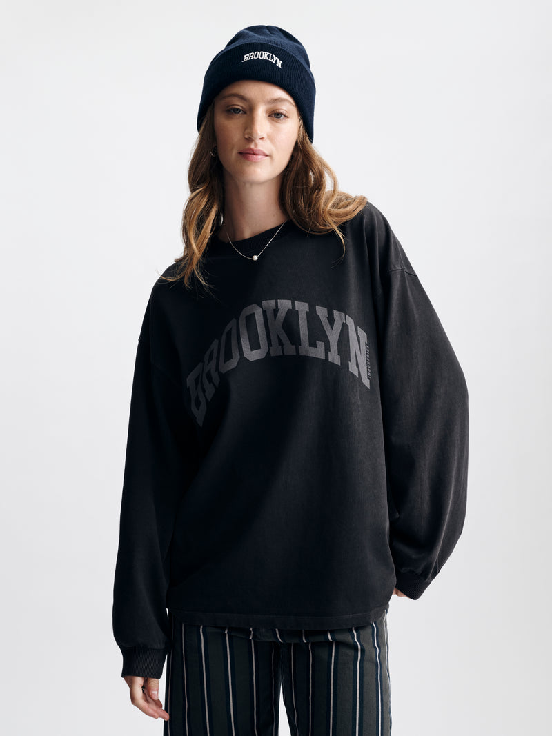 Women's Brooklyn Acid Washed Sweatshirt - BROOKLYN INDUSTRIES