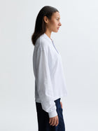 Women's Pique Polo Long Sleeve T-Shirt in White - BROOKLYN INDUSTRIES