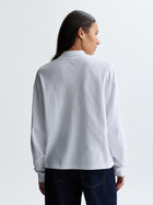 Women's Pique Polo Long Sleeve T-Shirt in White - BROOKLYN INDUSTRIES