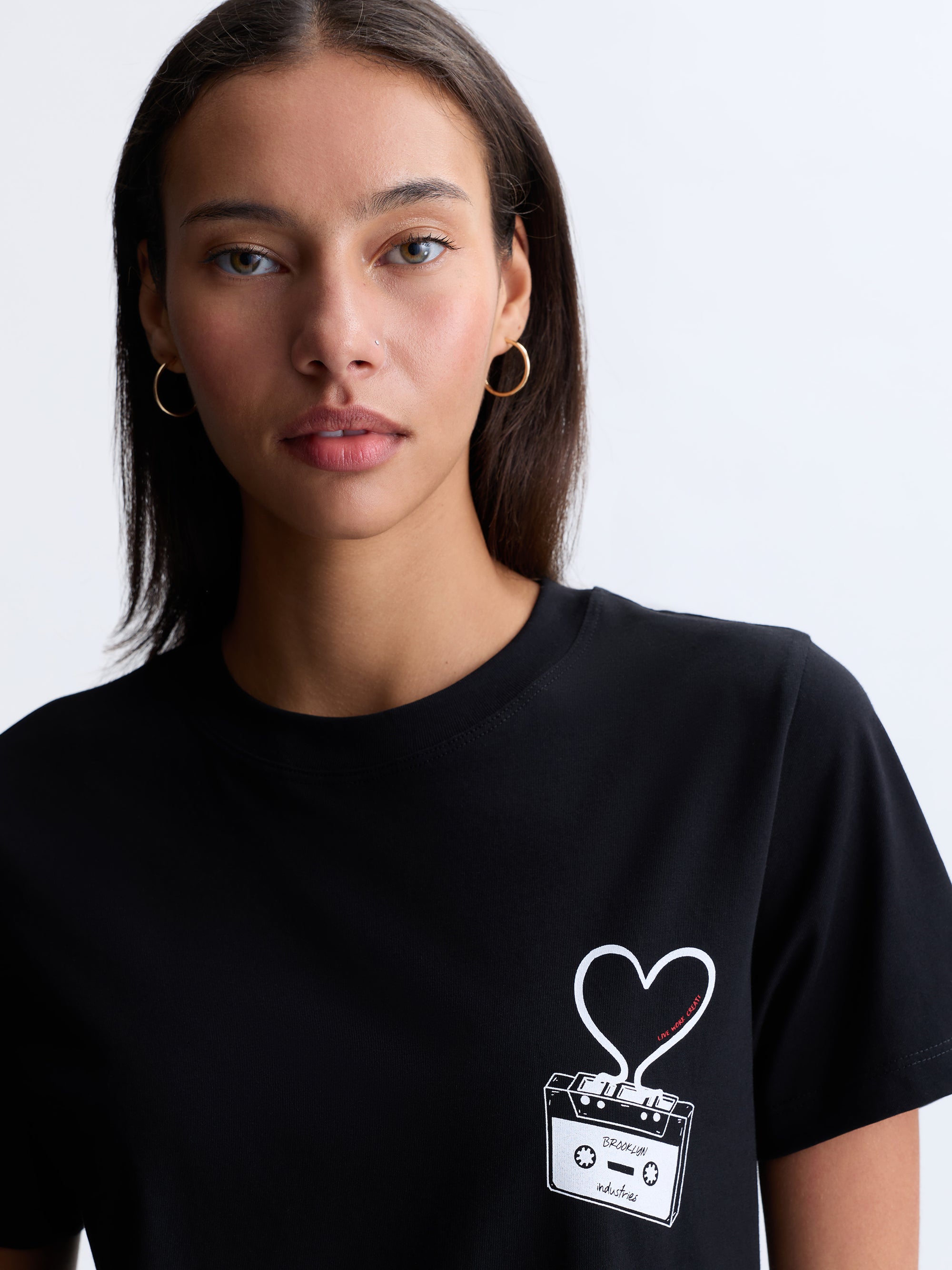 Women's Brooklyn Cassette Tape T-Shirt in Black - BROOKLYN INDUSTRIES