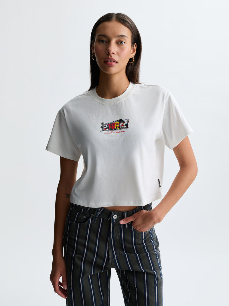 Women's Brooklyn Neighborhood T-Shirt in Antique White - BROOKLYN INDUSTRIES