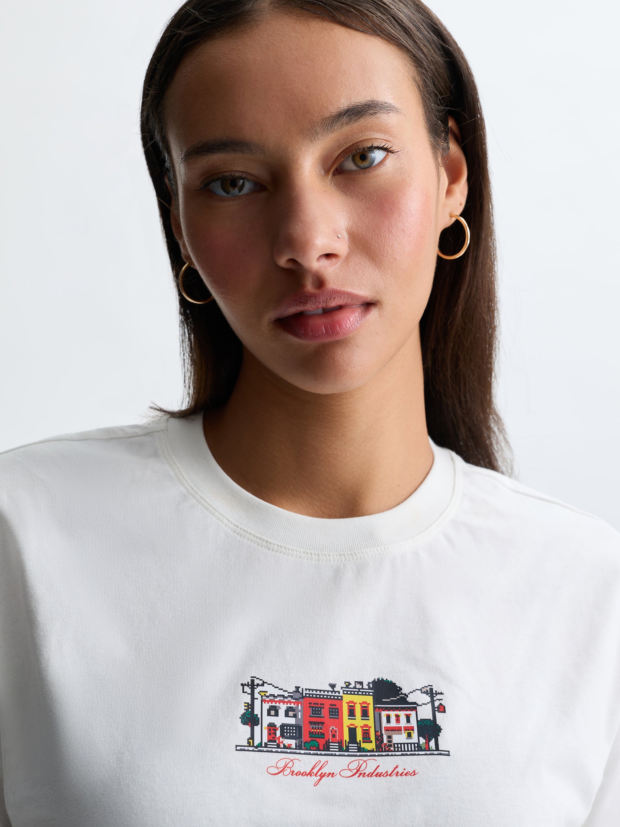 Women's Brooklyn Neighborhood T-Shirt in Antique White - BROOKLYN INDUSTRIES