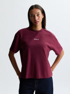 Women's Apple Tree T-Shirt in Maroon Banner - BROOKLYN INDUSTRIES