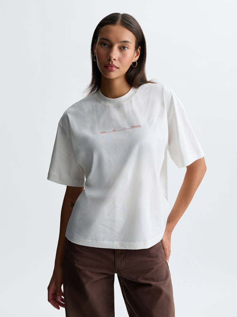 Women's Williamsburg Art T-Shirt in Antique White - BROOKLYN INDUSTRIES