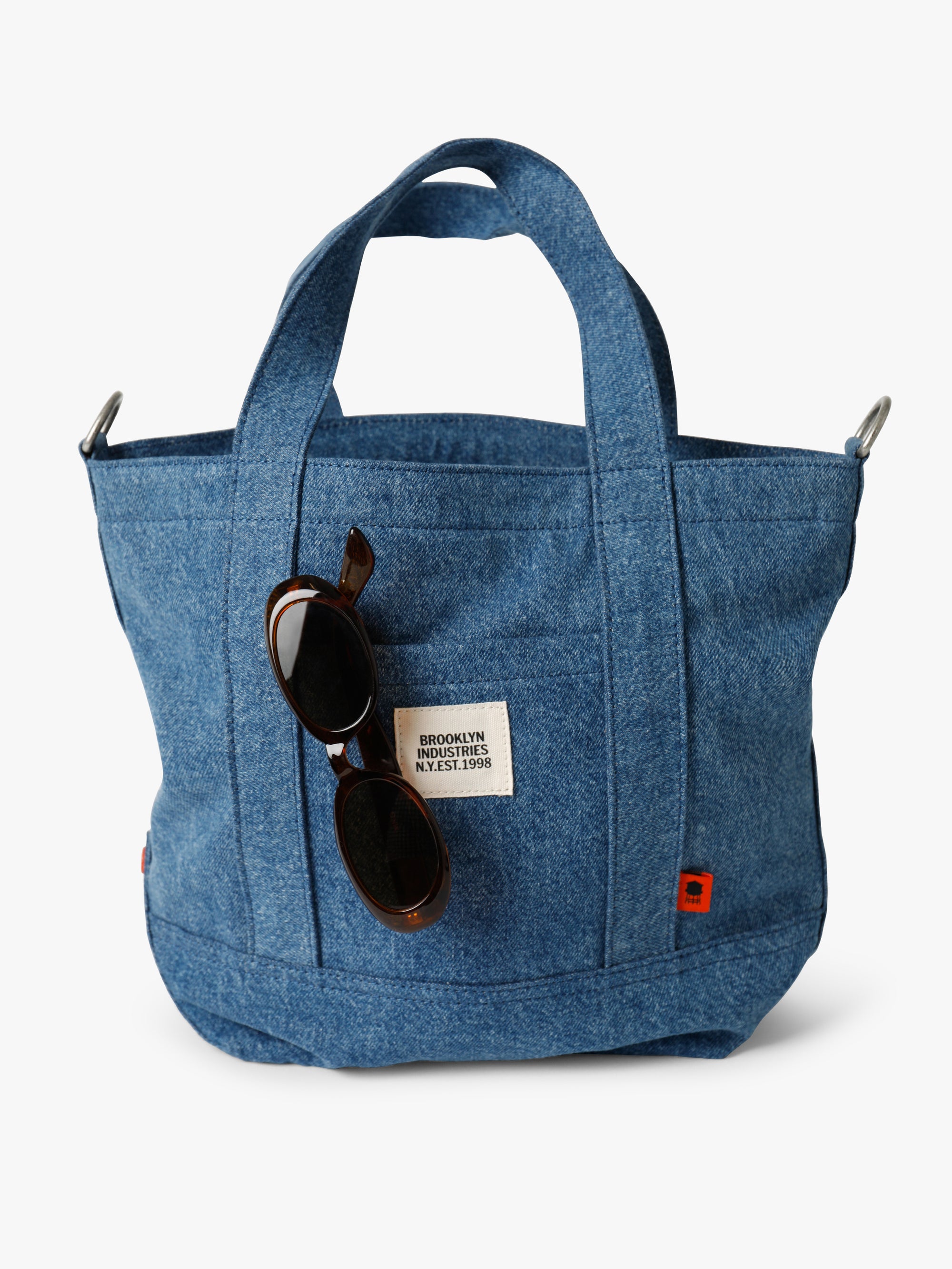 Brooklyn Crossbody Tote Bag in Mid Denim