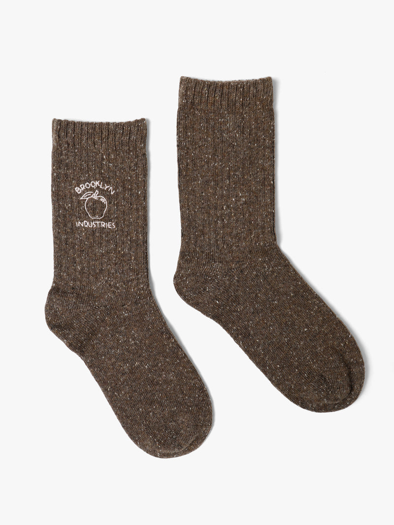 Women's Brooklyn Big Apple Boot Socks in Chicory Coffee - BROOKLYN INDUSTRIES