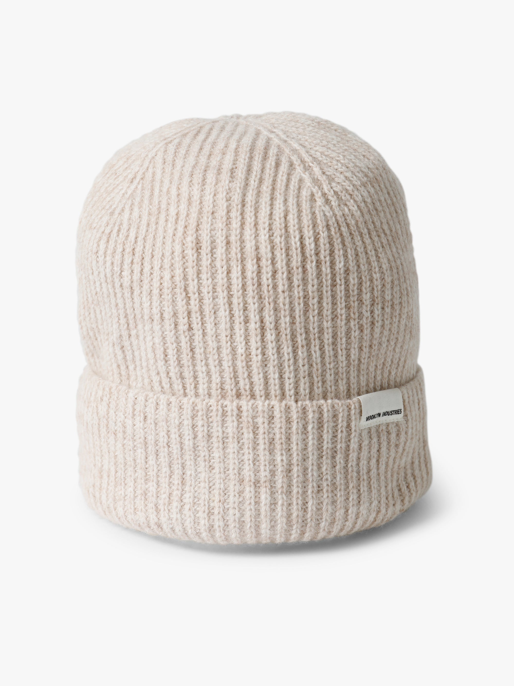 Ribbed Logo Tab Beanie in Summer Sand - BROOKLYN INDUSTRIES