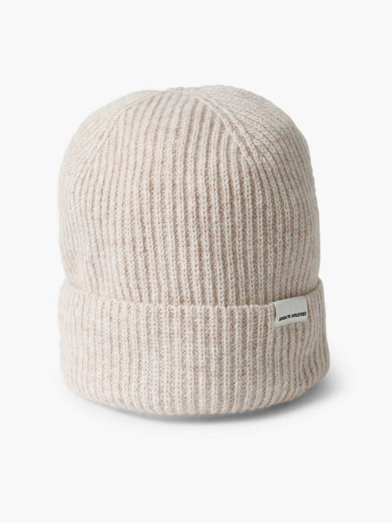 Ribbed Logo Tab Beanie in Summer Sand - BROOKLYN INDUSTRIES